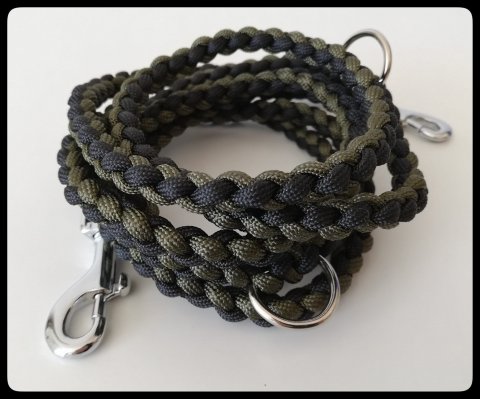 Armygrn/Svart Hundkoppel