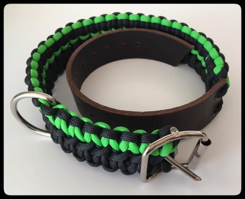 Grn/Svart Hundhalsband