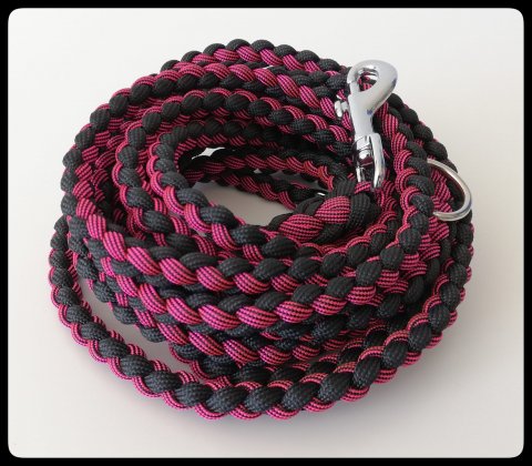 Rosa/Svart Hundkoppel