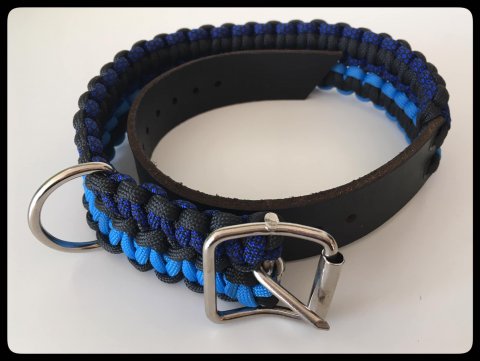 Bl/Svart Hundhalsband