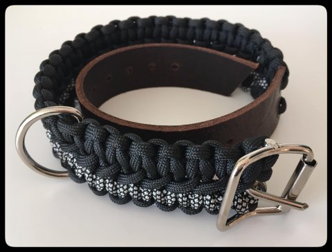 Silver/Svart Hundhalsband