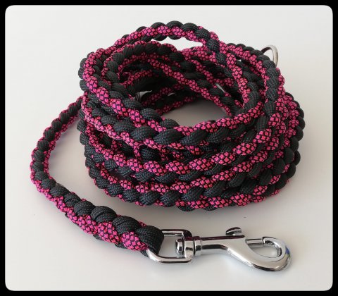 Rosa/Svart Hundkoppel