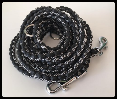 Silver/Svart Hundkoppel