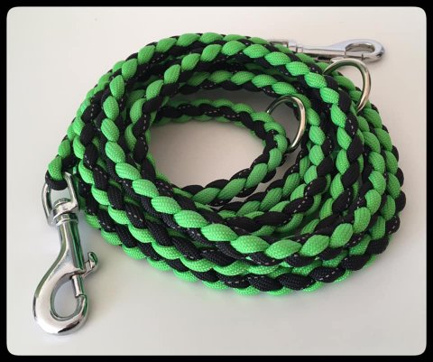 Grn/Svart Hundkoppel